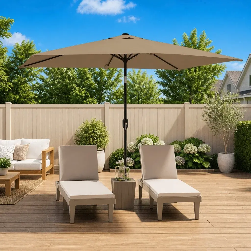 Garden Parasol Polyester 300x200cm Taupe