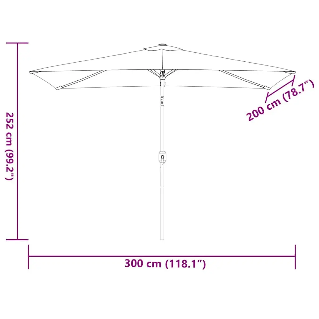 Garden Parasol UV Protective Polyester 300x200cm Red