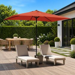 High-Quality Garden Parasol 300x200 cm Terracotta Brown