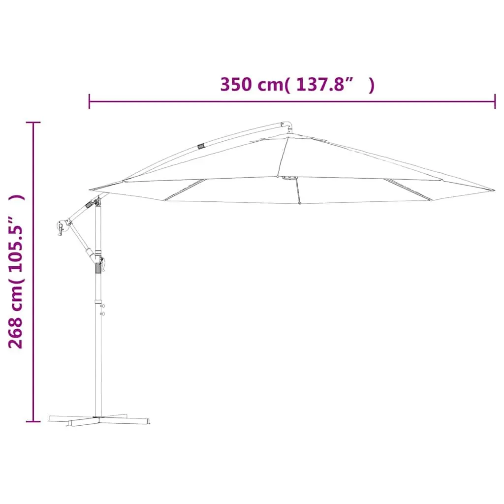 Cantilever Garden Parasol Polyester 350 cm Anthracite