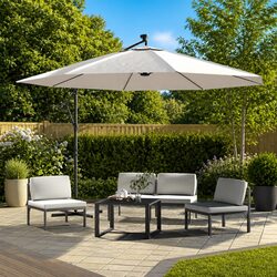 Sturdy Cantilever Garden Parasol with Solar LED Lights