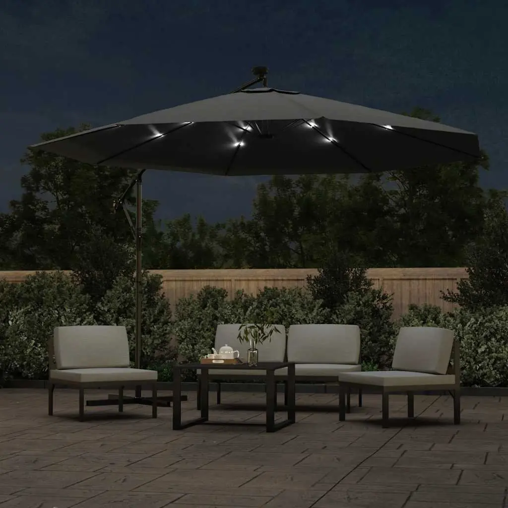 Cantilever Garden Parasol with Solar LED Lights
