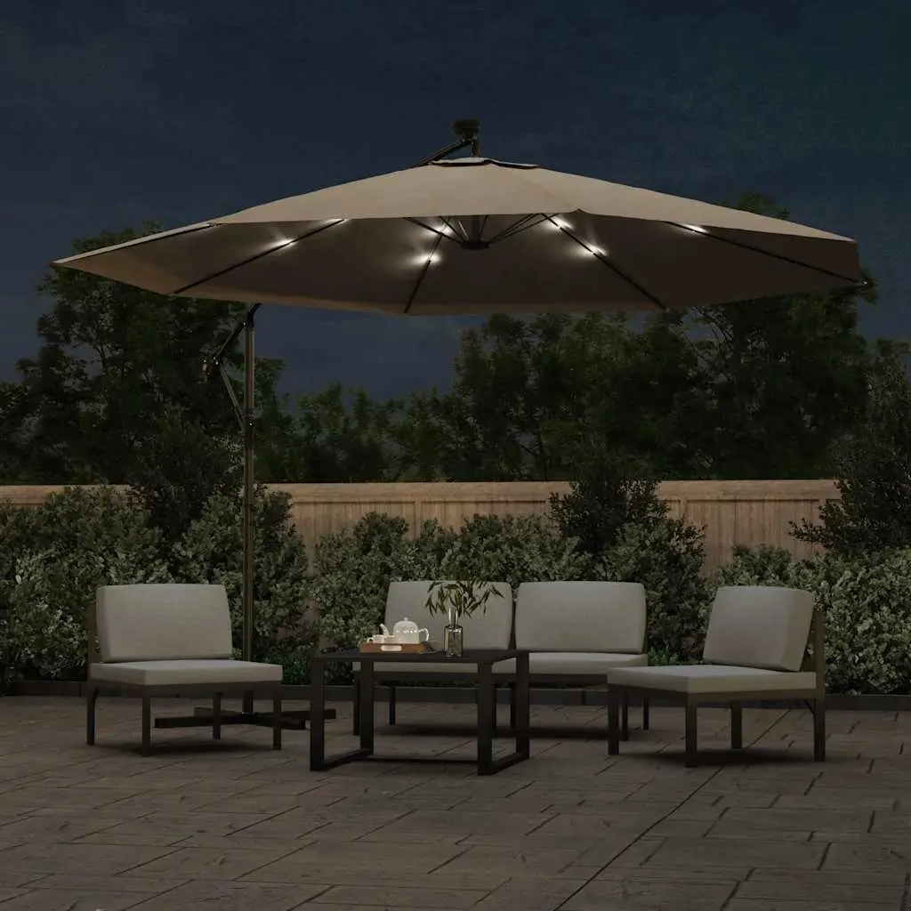 Cantilever Parasol 350cm with Solar LED Lights