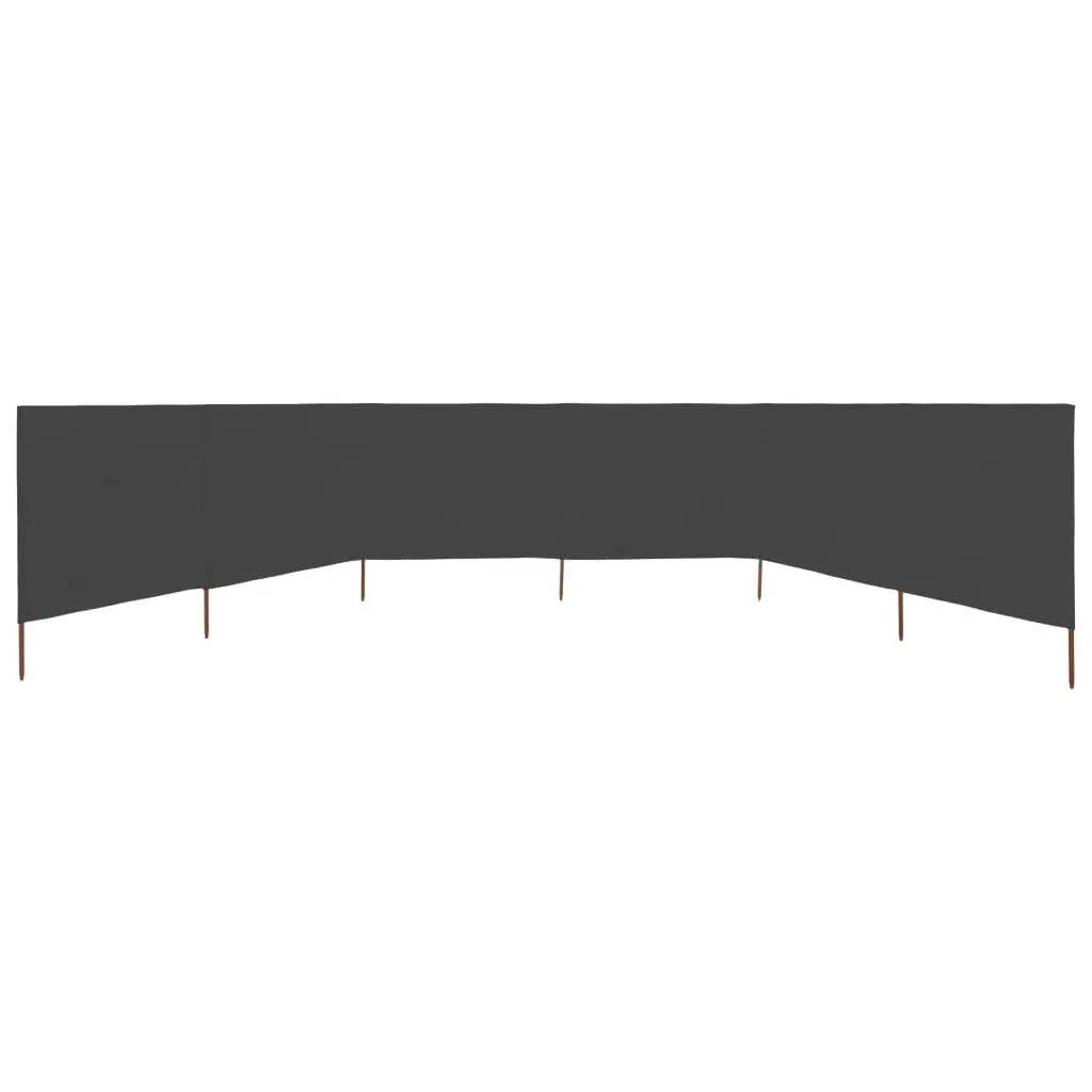 6-Panel Folding Wind Screen Outdoor Garden Shelter Fabric 800x80cm Grey Portable
