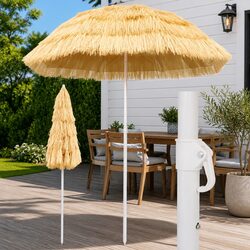 Hawaii Style Beach Parasol 180cm Outdoor Sunshade Umbrella