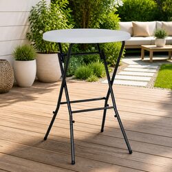 Sturdy White Folding Bar Table 80x110cm for Outdoors