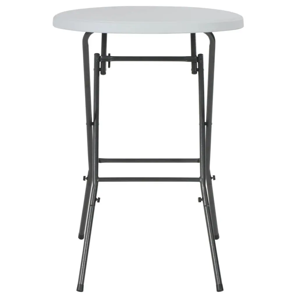 Folding Bar Table Steel White 80x110cm Weather-Resistant HDPE Outdoor Furniture