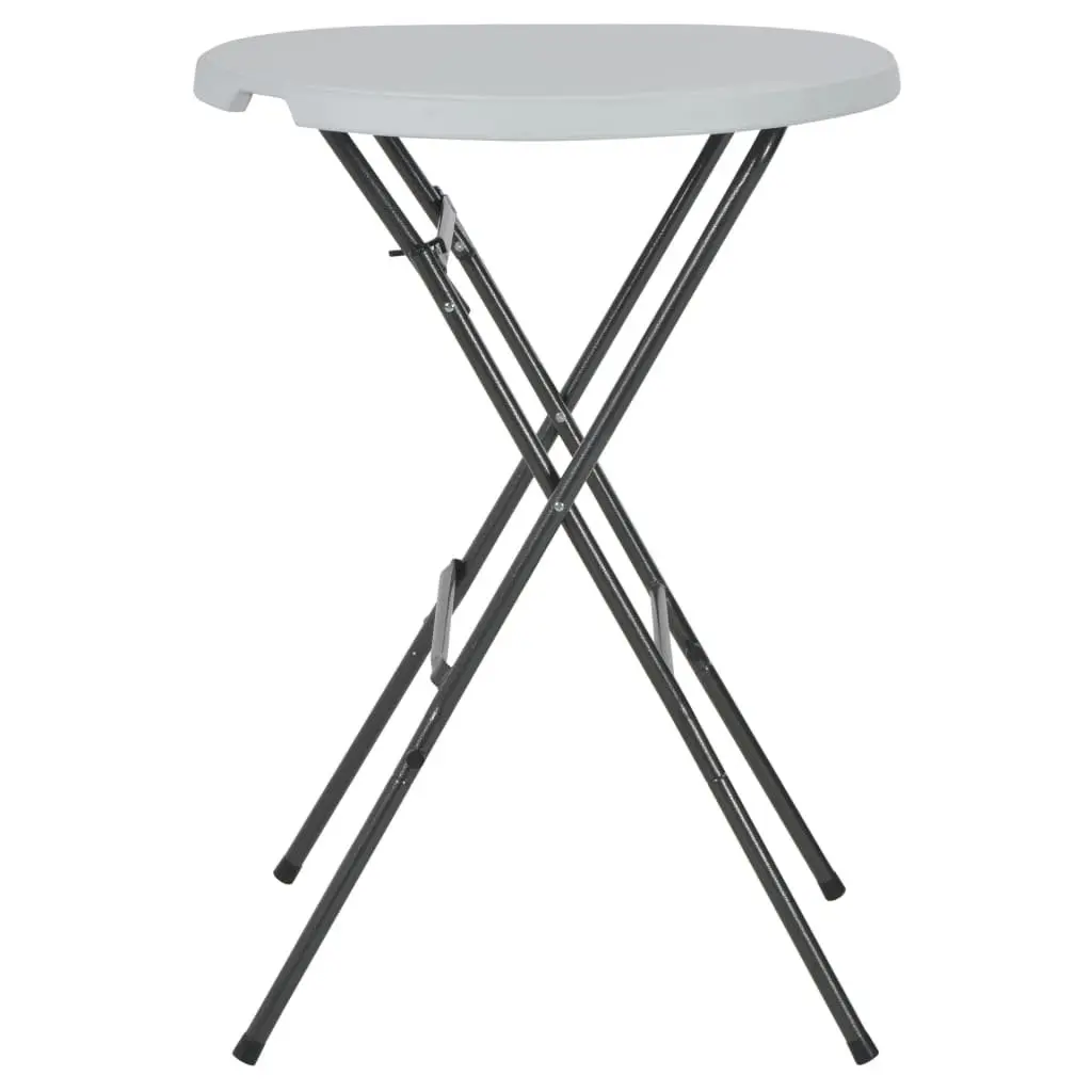 Folding Bar Table Steel White 80x110cm Weather-Resistant HDPE Outdoor Furniture