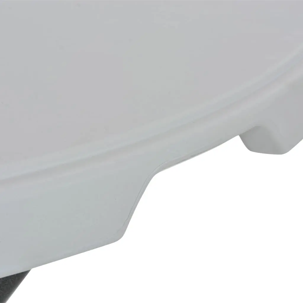 Folding Bar Table Steel White 80x110cm Weather-Resistant HDPE Outdoor Furniture