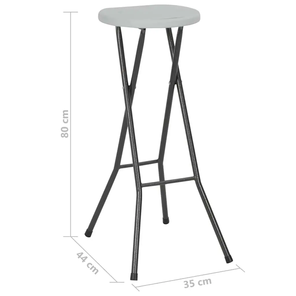 Folding Bar Stools 2 pcs for Outdoor Spaces