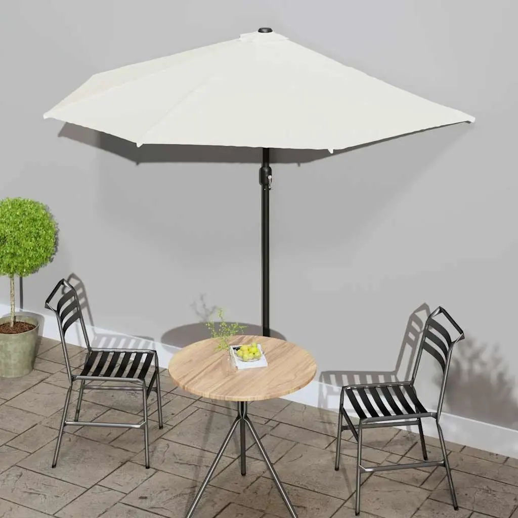 Half Round Garden Parasol 270x144cm Beige