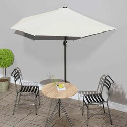 Durable Half Round Garden Parasol 270x144cm Beige