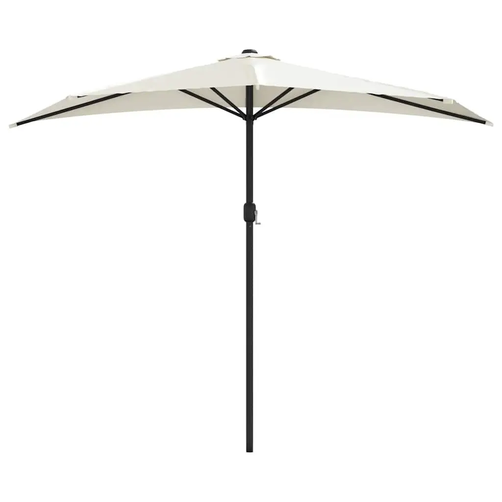 Half Round Garden Parasol 270x144cm Beige