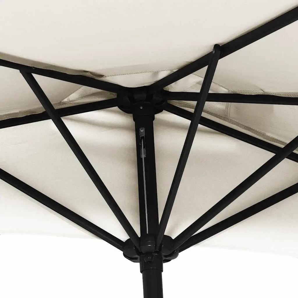 Half Round Garden Parasol 270x144cm Beige