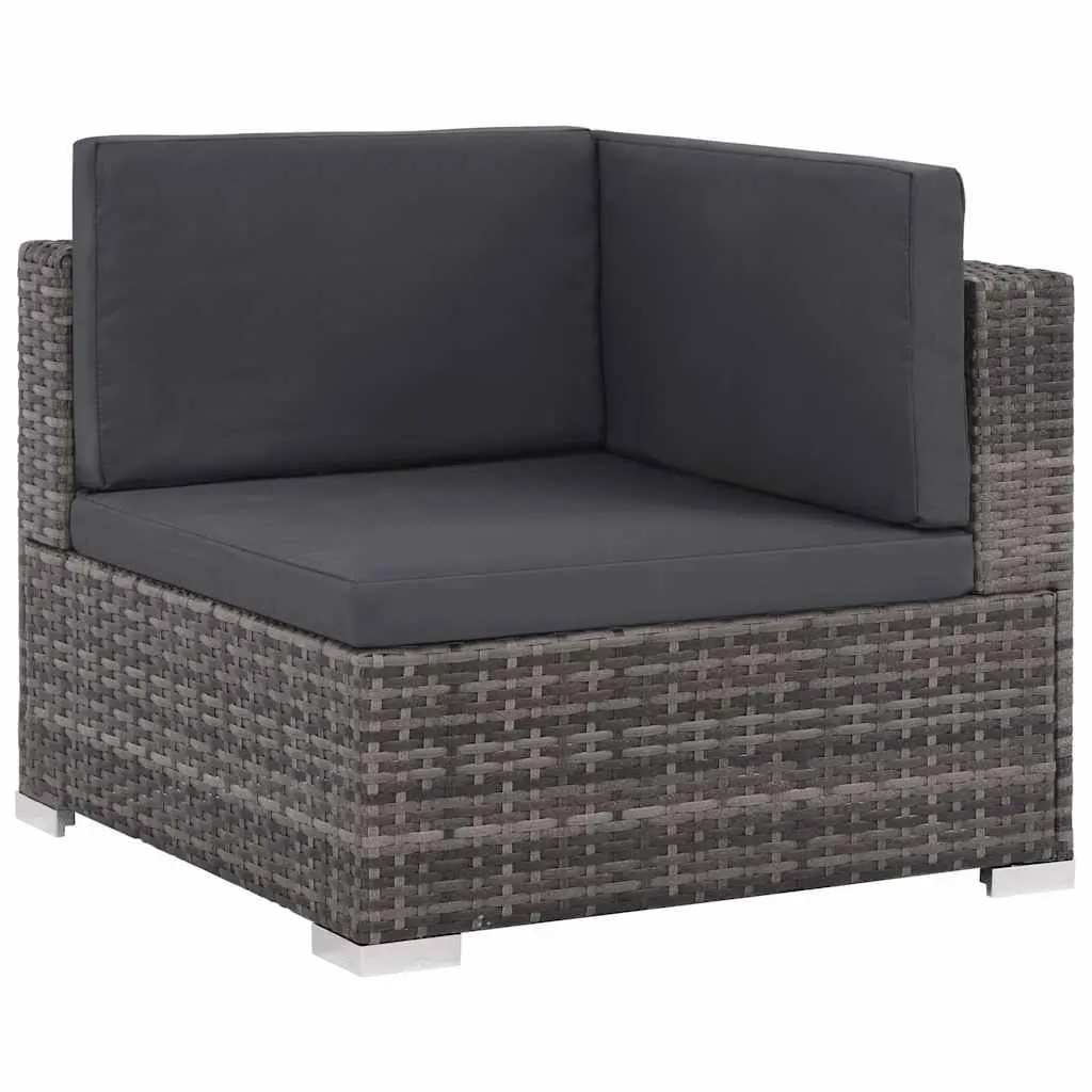 7 Piece Outdoor Garden Lounge Furniture Set PE Rattan Grey