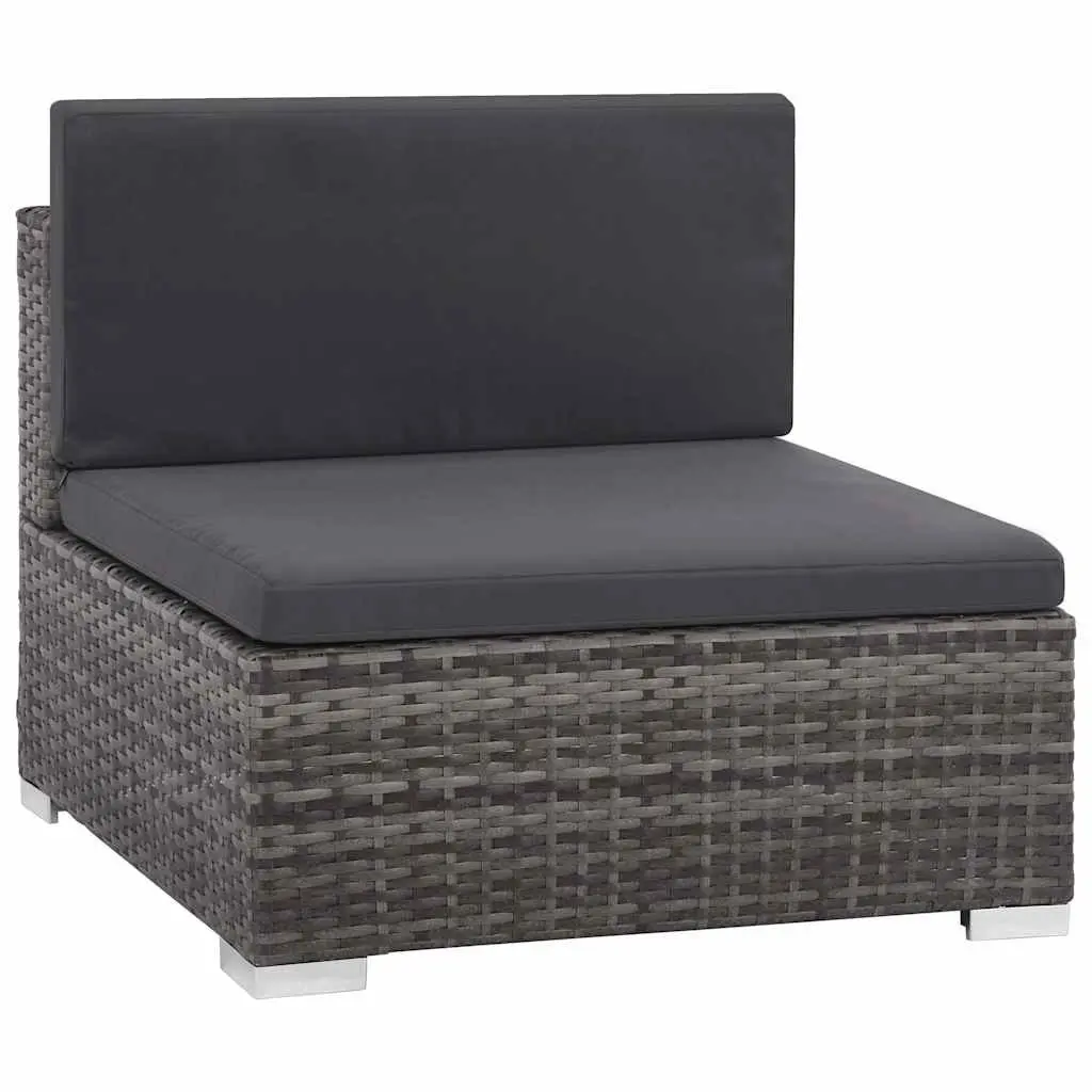 7 Piece Outdoor Garden Lounge Furniture Set PE Rattan Grey
