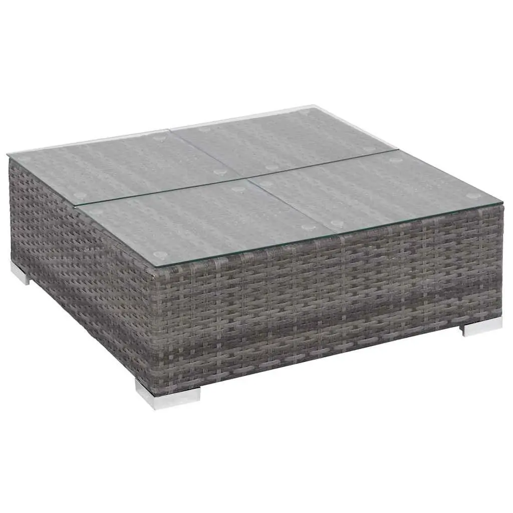 7 Piece Outdoor Garden Lounge Furniture Set PE Rattan Grey