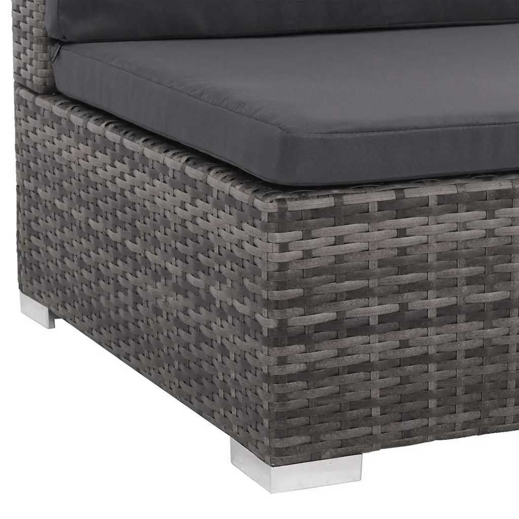 7 Piece Outdoor Garden Lounge Furniture Set PE Rattan Grey