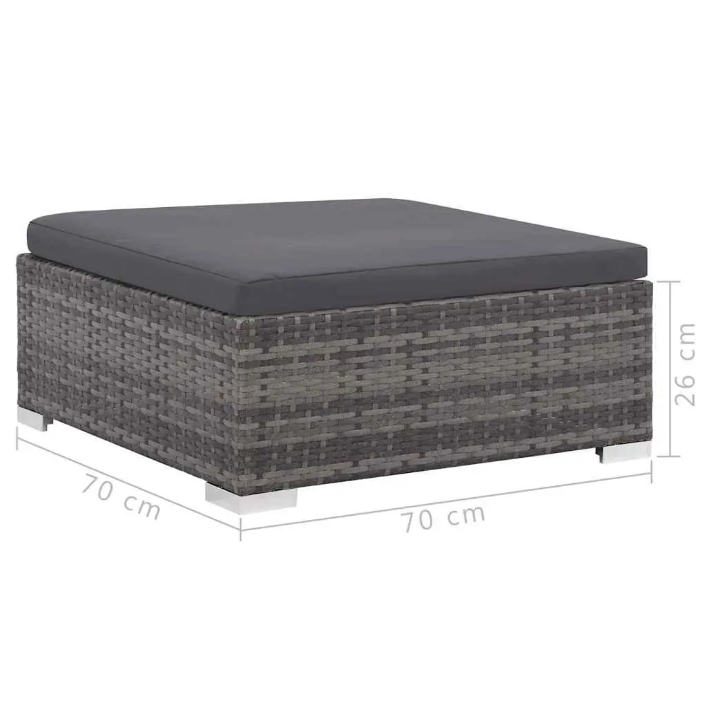 7 Piece Outdoor Garden Lounge Furniture Set PE Rattan Grey