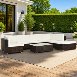 8-Piece Outdoor Garden Lounge Set with Cushions