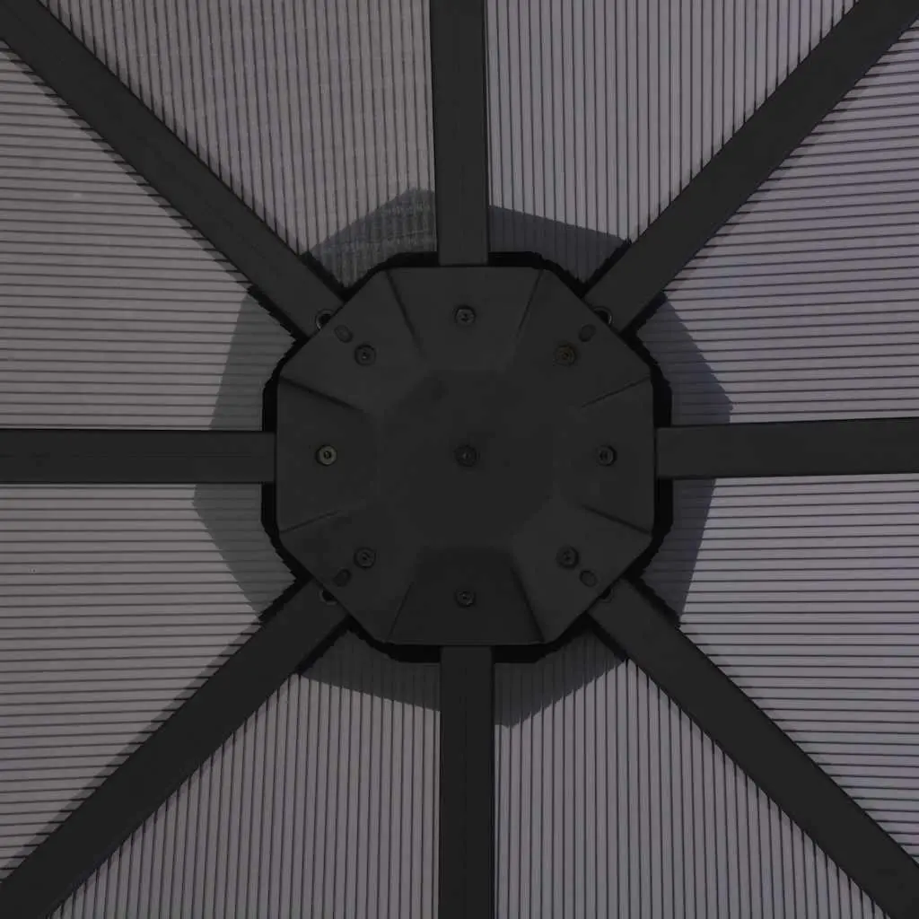 Gazebo Aluminium Frame 3x3m UV-Resistant Polycarbonate Roof Black