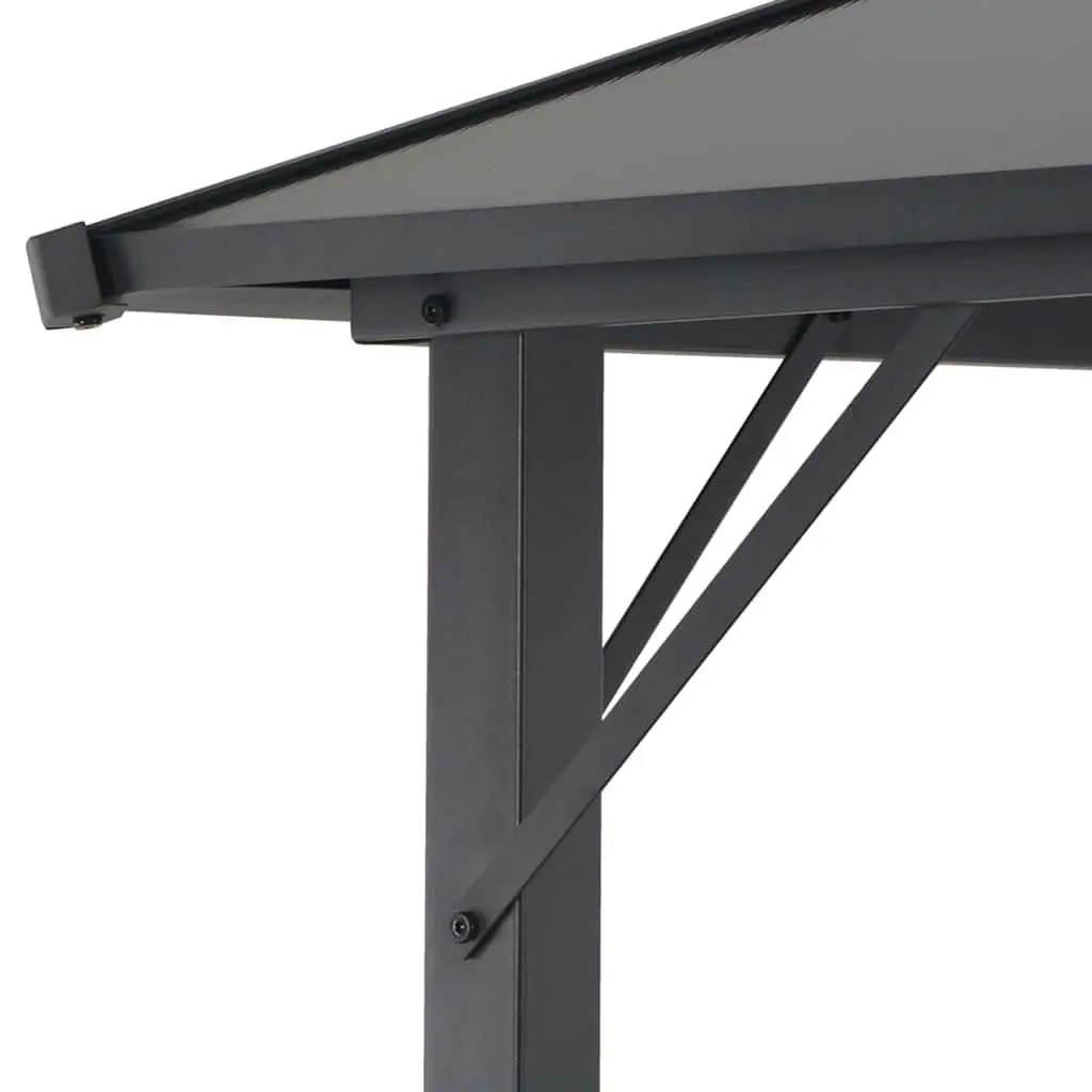 Gazebo Aluminium Frame 3x3m UV-Resistant Polycarbonate Roof Black