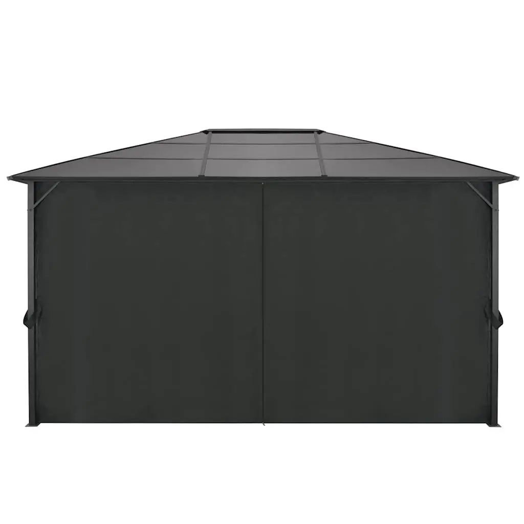 Black Gazebo with Curtains for Outdoor Use