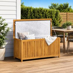Outdoor Teak Wood Storage Box 120x50x58 cm