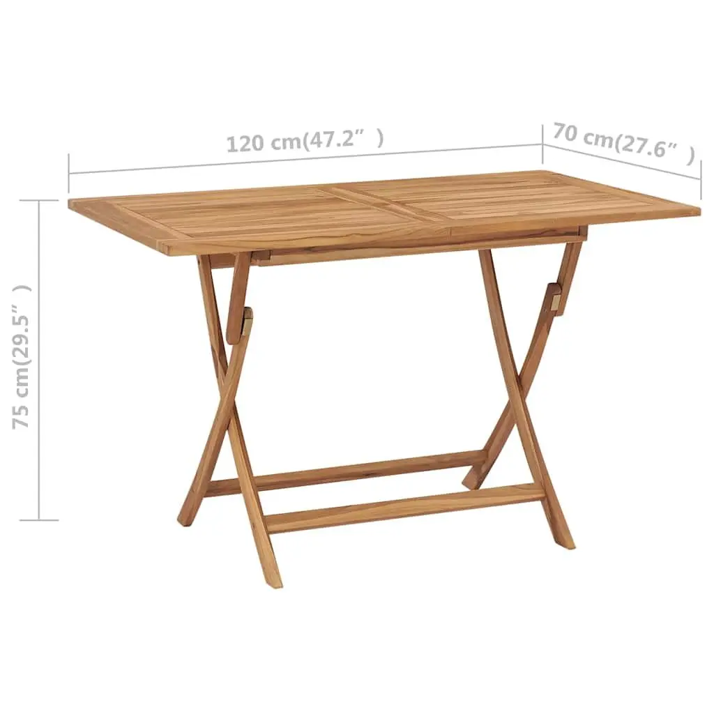Folding Garden Dining Table in Brown 120x70x75cm