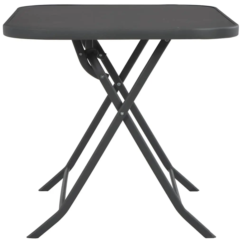 Grey Folding Garden Dining Table with Tempered Glass