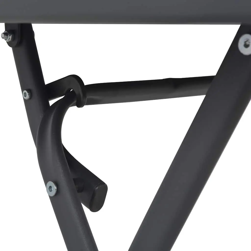 Grey Folding Garden Dining Table with Tempered Glass
