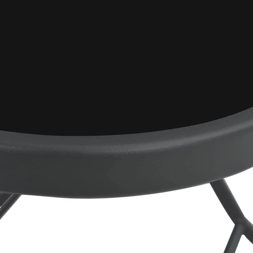 Grey Folding Garden Dining Table with Tempered Glass