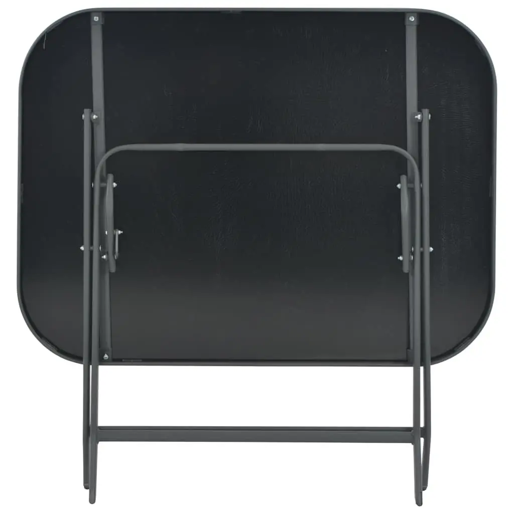 Grey Folding Garden Dining Table with Tempered Glass