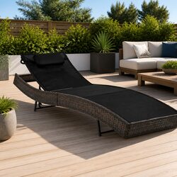 Adjustable Sun Lounger with Pillow for Outdoor Comfort