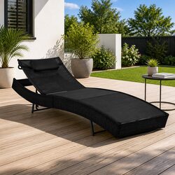 Durable Outdoor Sun Lounger with Pillow for Relaxation
