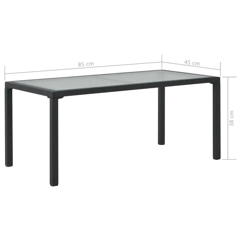 Garden Lounge Set Poly Rattan 3 Piece Outdoor Patio Sofa Coffee Table Grey