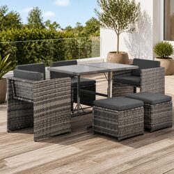 Durable 7 Piece Outdoor Dining Set with Cushions
