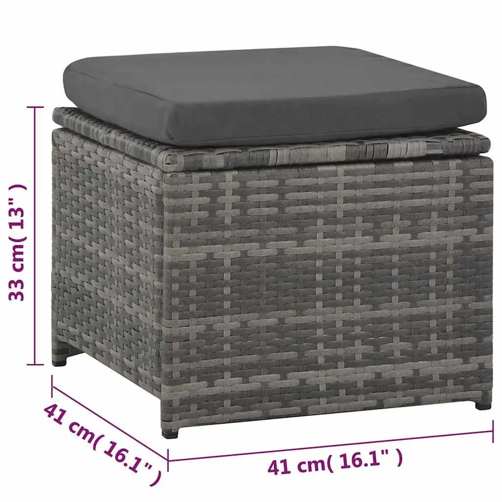 Garden Lounge Set PE Rattan 6 Piece Outdoor Furniture with Cushions Grey