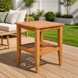 Square Teak Coffee Table 40x40x50 cm for Indoor/Outdoor