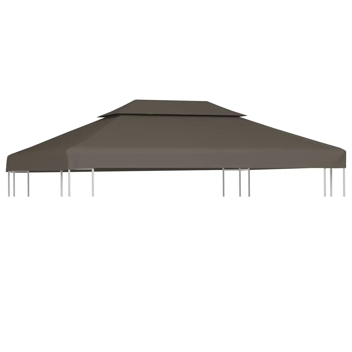 2-Tier Gazebo Top Cover Polyester 4x3m Taupe