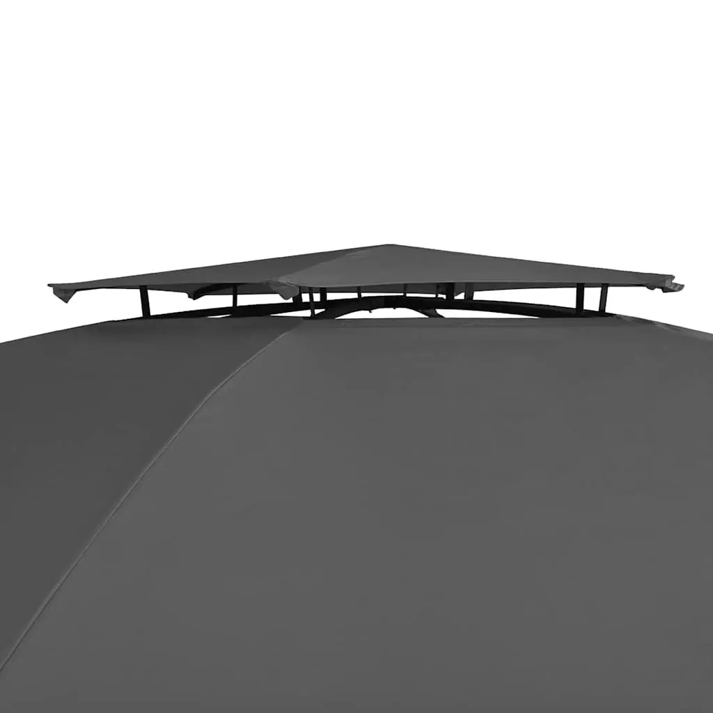 Hexagonal Garden Gazebo Pavilion Tent Polyester 360 x 265 cm Anthracite