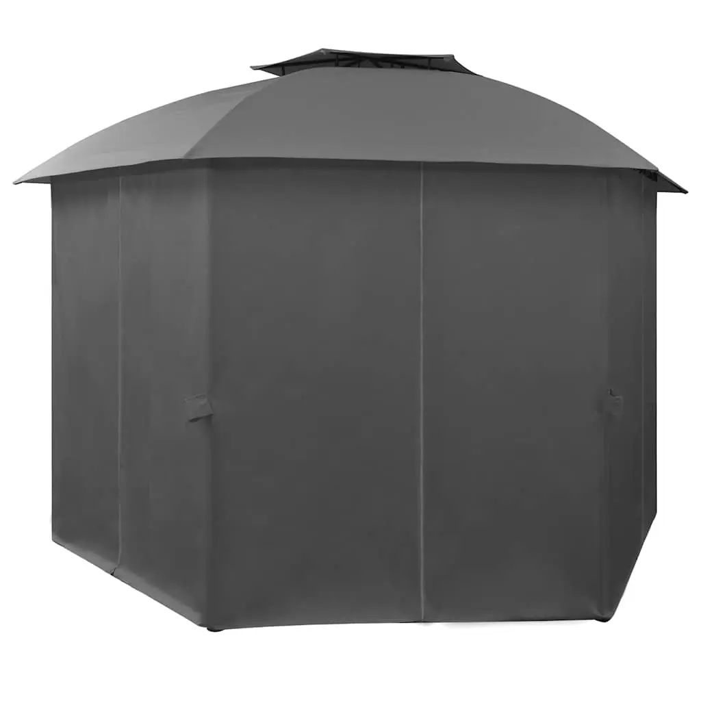 Hexagonal Garden Gazebo Pavilion Tent Polyester 360 x 265 cm Anthracite