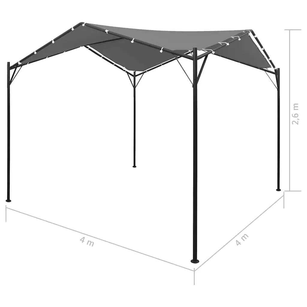 Gazebo Oxford 4x4 m Anthracite Steel Frame Canopy Tent Shade Structure