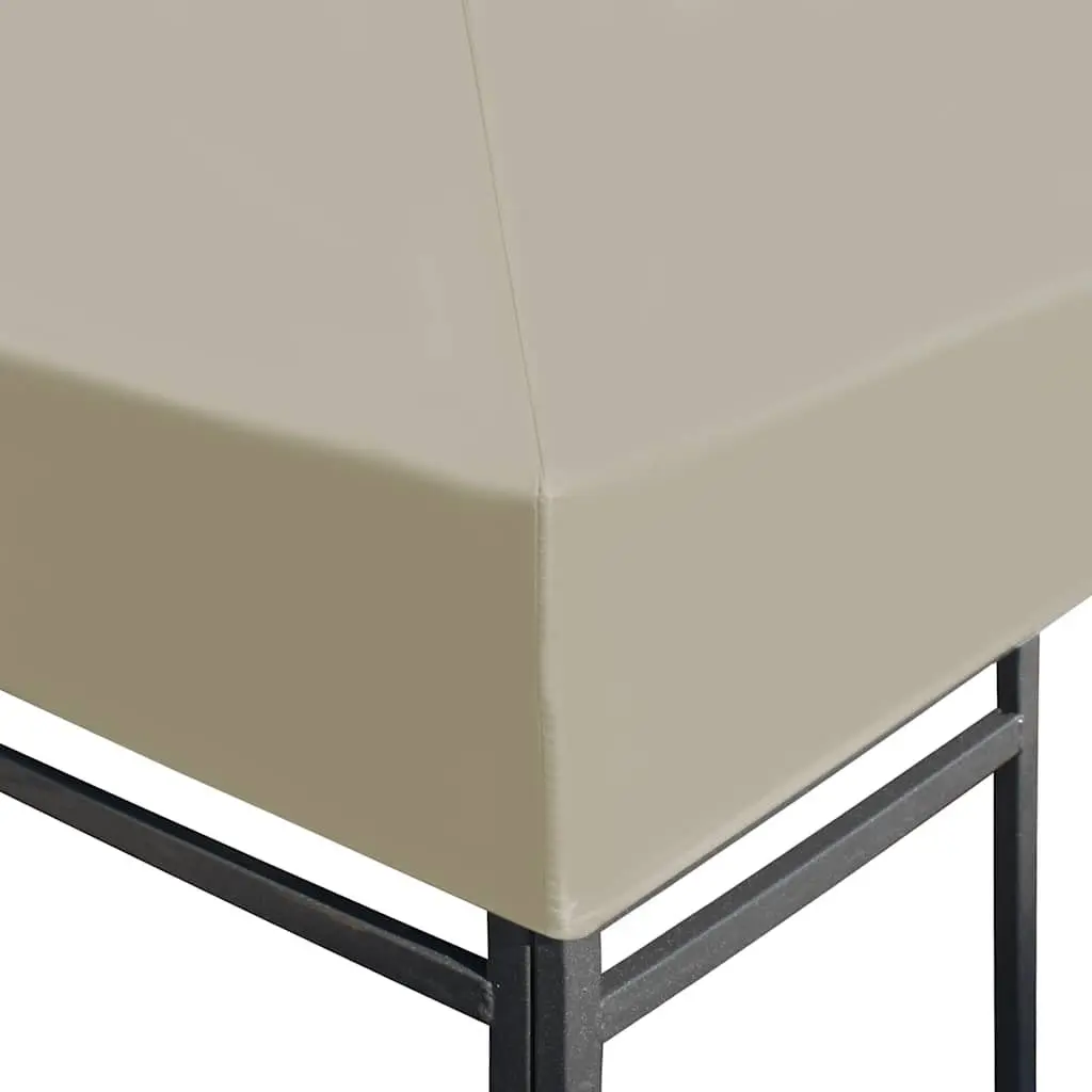 Gazebo Top Cover Polyester 3x3 m Beige Outdoor Canopy Replacement Sunshade Roof Panel