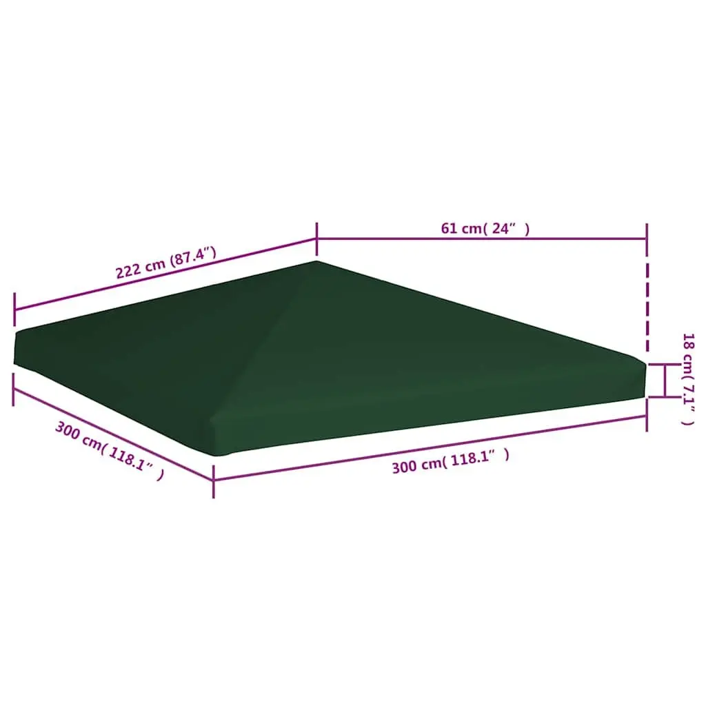 Green 3x3 m Gazebo Top Cover Replacement