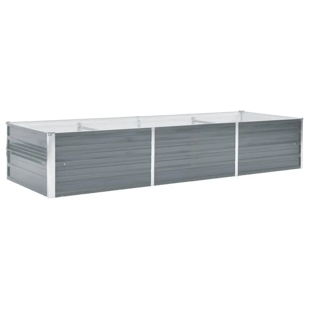 Garden Raised Bed Planter Box Galvanised Steel 240 x 80 x 45 cm Grey