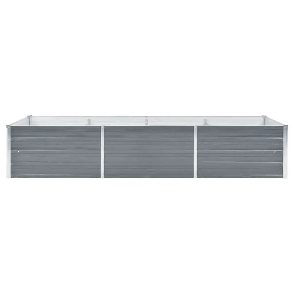 Garden Raised Bed Planter Box Galvanised Steel 240 x 80 x 45 cm Grey