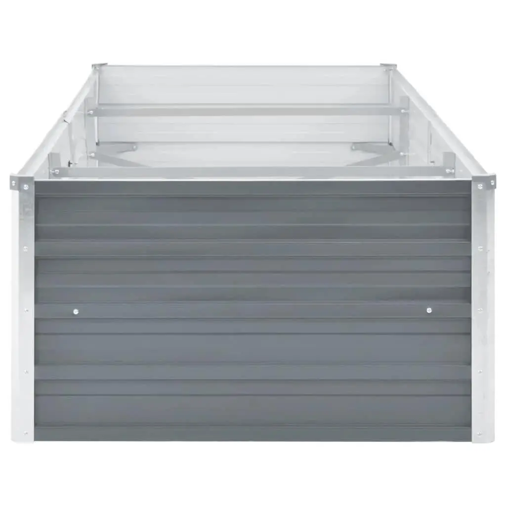 Garden Raised Bed Planter Box Galvanised Steel 240 x 80 x 45 cm Grey