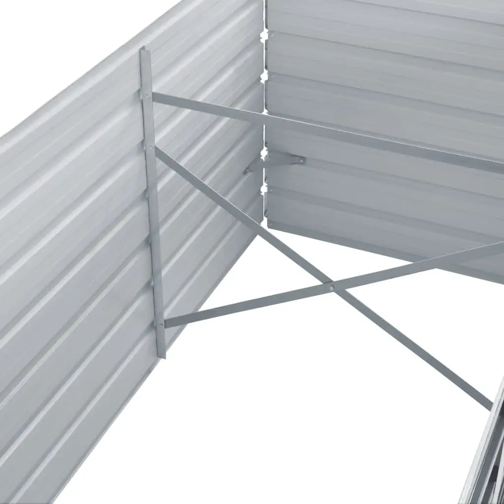 Garden Raised Bed Planter Box Galvanised Steel 240 x 80 x 45 cm Grey