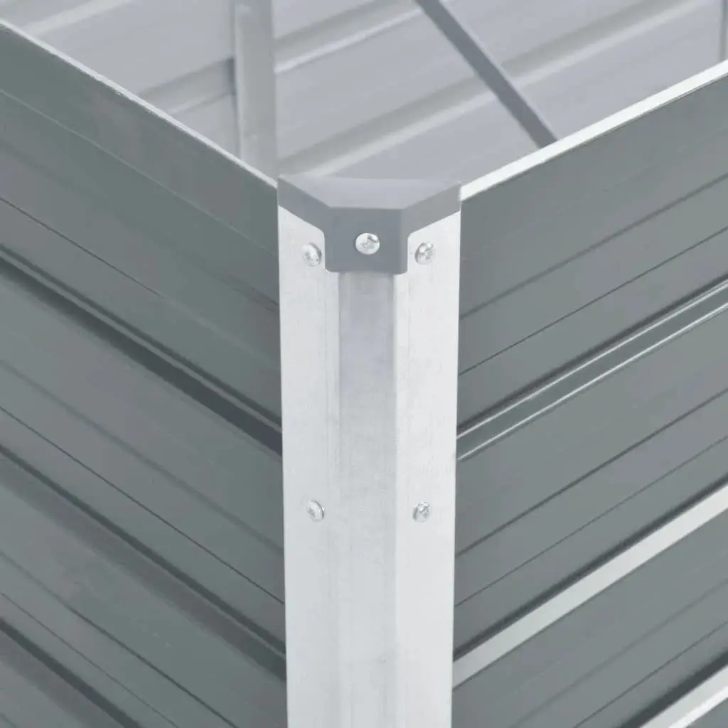 Garden Raised Bed Planter Box Galvanised Steel 240 x 80 x 45 cm Grey